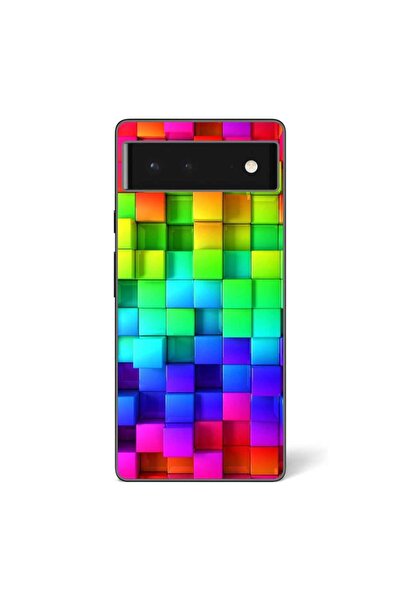 OEM Husa compatibila cu Google Pixel 6 Silicon Gel Tpu Model Colorful Cubes