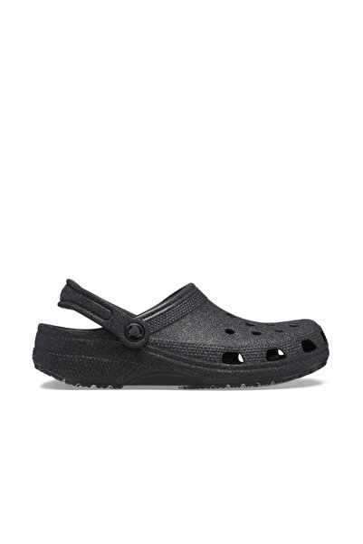 Crocs Γυναικείες Παντόφλες Classic Glitter Clog - Μαύρες