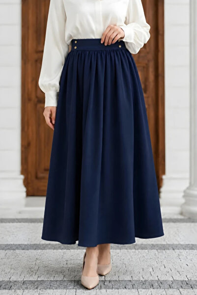 modacofashion Pockets and Draped Dabıl Flared Skirt