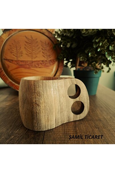 YILMAZ Ahşap Kuksa Bardak, Kamp & Piknik & Dekoratif