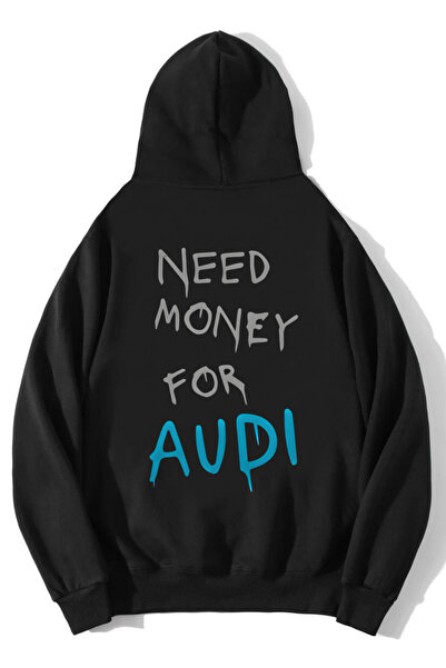 BRZ COLLECTION Hanorac Unisex Oversize AUDI „Need Money For AUDI” Negru