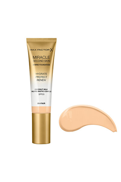 Max Factor MIRACLE SECOND SKIN SPF 20 HYBRID FOUNDATION 01 FAIR 30ML