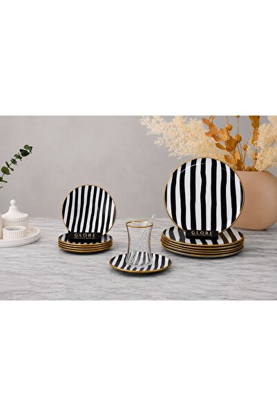 Glore 18 Parça Eko Line Black Çay Seti