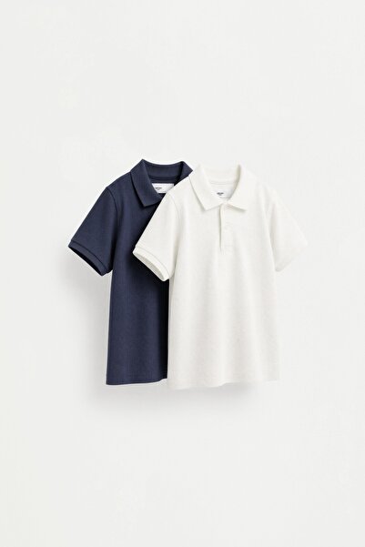 LEFTIES 2'li düz renk polo yaka t-shirt paketi