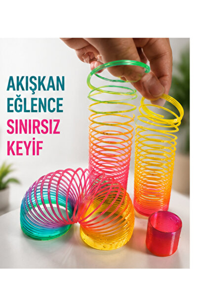 LRS STORE 4'lü Renkli Stres Yayı Seti | Yay Oyuncağı Slinky Oyuncak | 4 Farklı Boy | Masa Oyuncağı Duyusal ve Rahatlatıcı Oyuncak