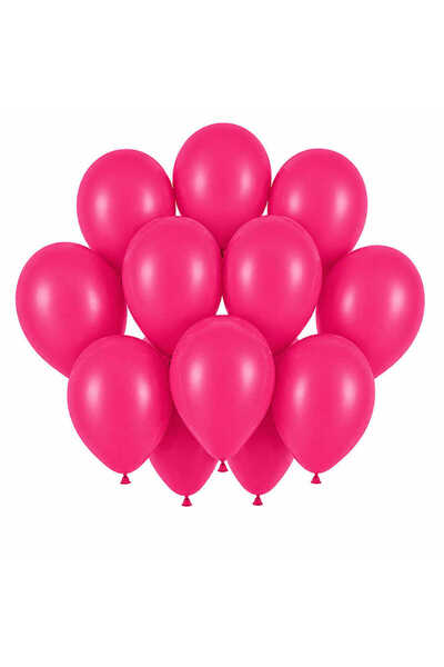 BeySüS Fuchsia Color Latex Pastel Balloon (30 cm) - 12 Pieces