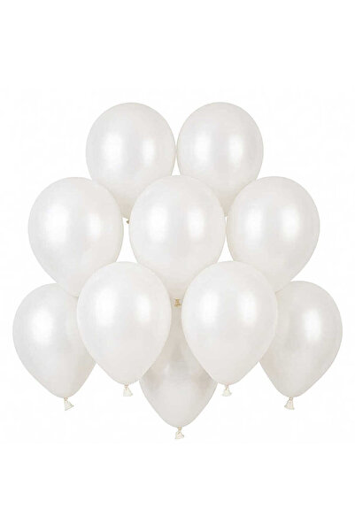 BeySüS White Color Latex Pastel Balloon (13 cm) - 10 Pieces