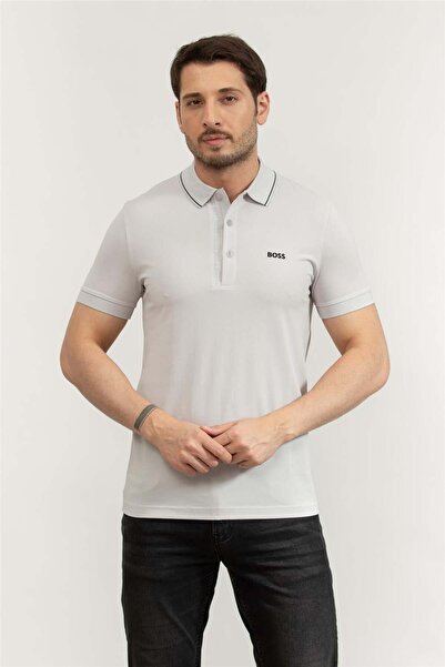 BOSS Erkek Polo Yaka T-Shirt Açık Gri