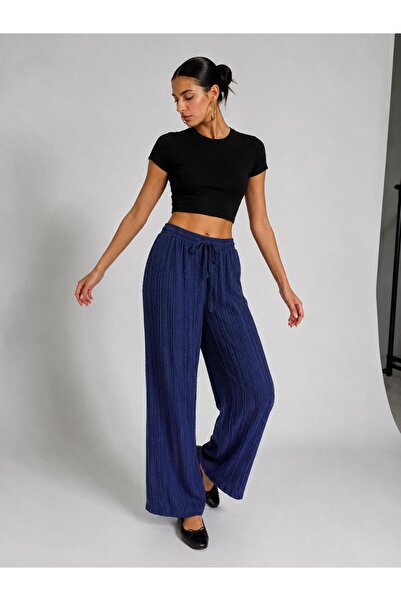 MOT Women's Loose Wide Leg Elastic Trousers