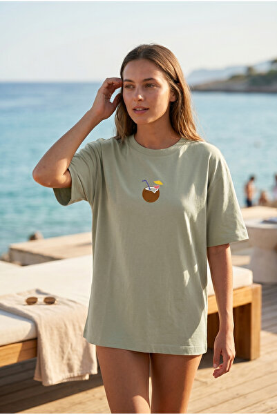 Summer Collection Oversize Tişört - Yaz Temalı Premium %100 Pamuk Unisex Rahat Stil