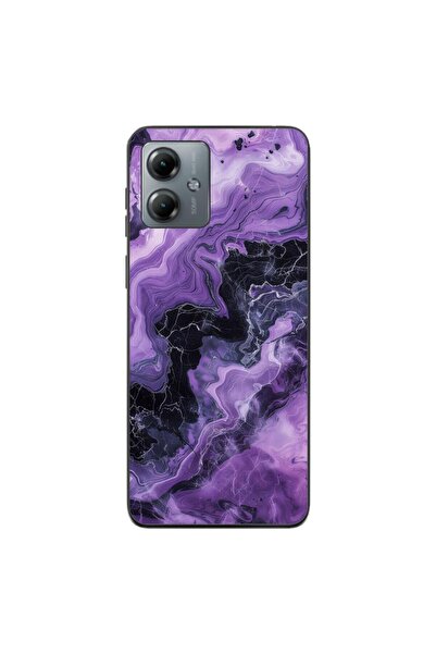 OEM Husa compatibila cu Motorola Moto G14 Silicon Gel Tpu Model Abstract Purp...