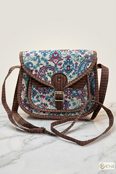 Eva Çanta Kadın Omuz ve El Çantası - Vintage Paisley Desenli Askılı Çanta – T...
