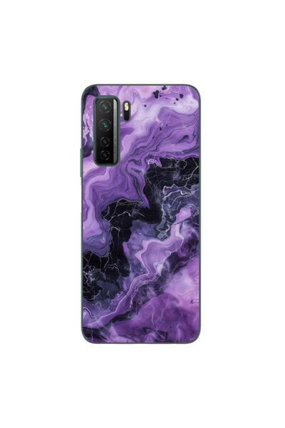 OEM Калъф за Huawei P40 Lite 5G, силиконов гел TPU, с абстрактен десен на лил...