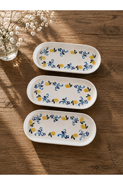 Yasvera Ceramics 3’lü Oval Sunum Tabağı