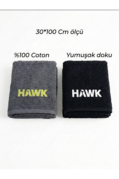 HAWK Sporcu Havlu Fitness Havlusu Gym Havlu Pamuk Coton Unisex Havlu 30*100 cm