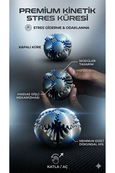 HEDİYEVİM Premium Kinetic Stress Sphere Gearball Gear Ball