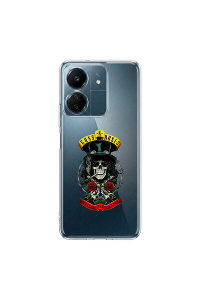 PPKin Redmi 13C Compatible Metal 3 Design Transparent Case