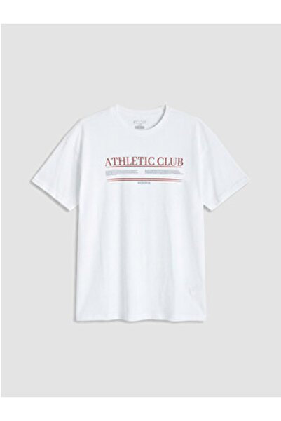 LC Waikiki New Season White Printed Oversize Women's Sports T-Shirt