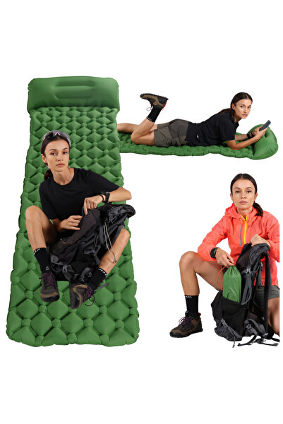 Mardil Ultralight Trekking Sleeping Pad Air Cell 195x58 cm Khaki, camping out...