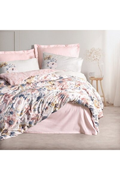 Cotton Box Luxury satin Duvet Cover Set 6 pieces, Cotton Box, Dalya Powder