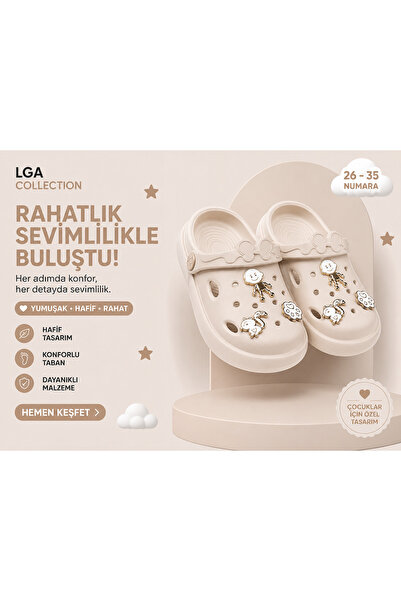 LGA COLLECTİONS Çocuk Cross Terlik Taşlı 26 - 35 Numara Eva Taban Yeni Sezon