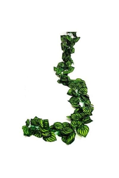 OEM Ghirlandă artificială de frunze verzi cu dungi galbene, 235 cm
