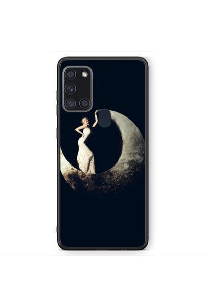Other Samsung A21S Woman in moon Black Glossy Θήκη