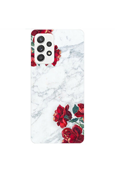 Other Samsung A72 red roses marble Transparent Silicone TPU Θήκη