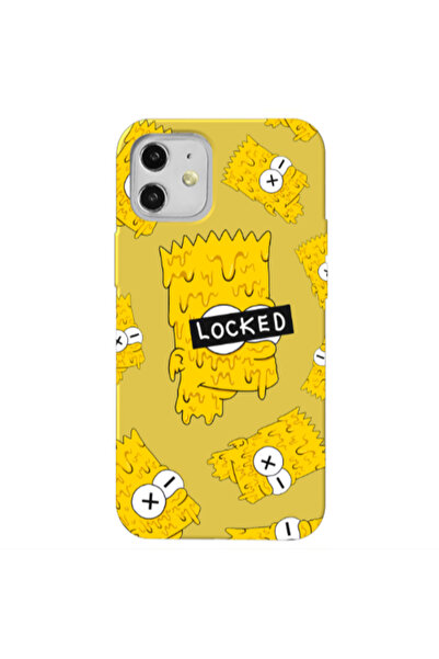 Other Apple iPhone 12 Bart Simpson Yellow Colored Silicone TPU Θήκη