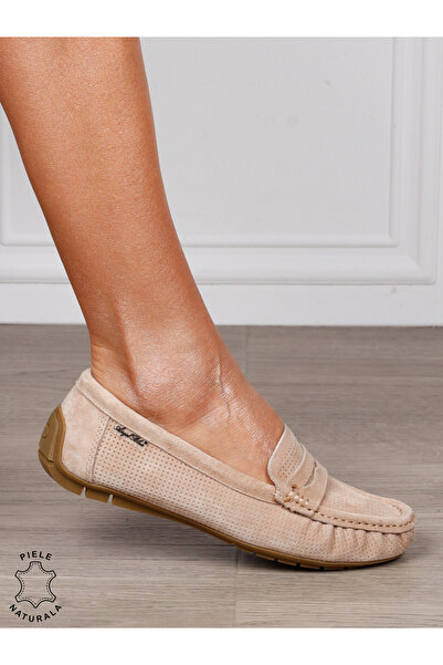 ANGEL BLUE MOCASINI damă din piele naturală Intoarsa cu talpa joasa CRL1582 B...