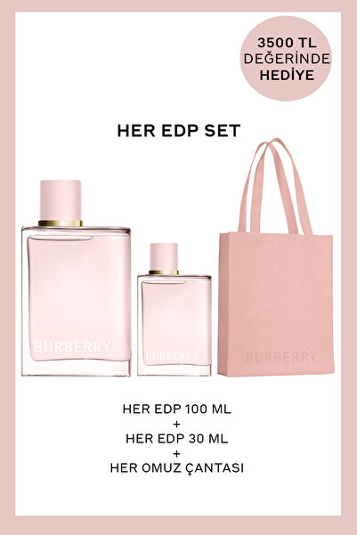 BURBERRY Her EDP 100 ml + Her EDP 30 ml & Her Omuz Çantası Hediye - Kadın Par...