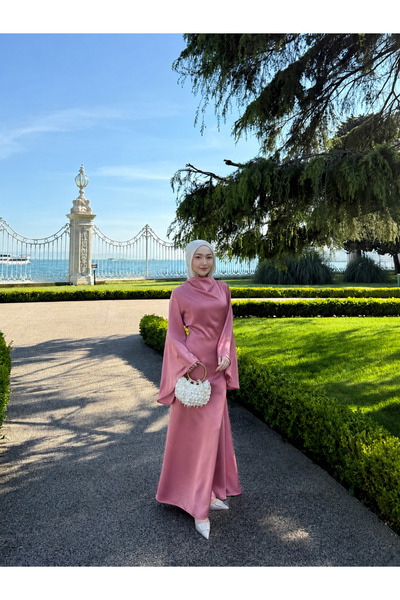ViadelAtelier Double-Sided Satin Powder Pink Dress
