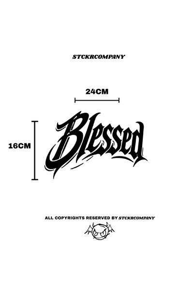 Genel Markalar Blessed Kask Sticker – Motor Kaskı İçin Premium Yazı Kaligrafik Sticker