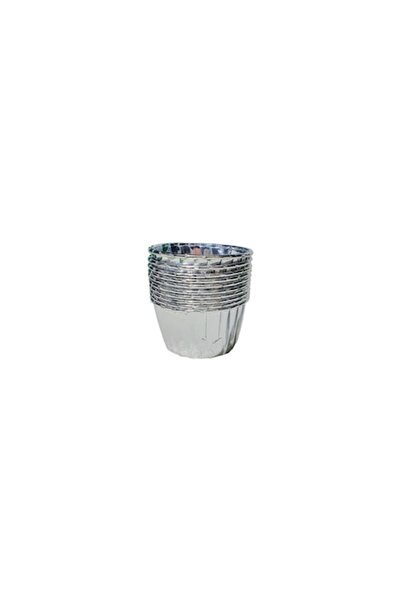 OEM Set of 10 Paper Molds for Muffins, 6x4 cm, Silver