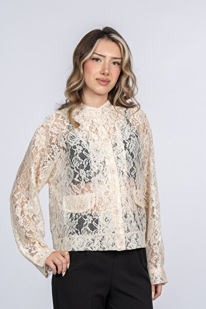 MissVina Alessa Bohemian Tulle Lace Long Sleeve Jacket Blouse 8637