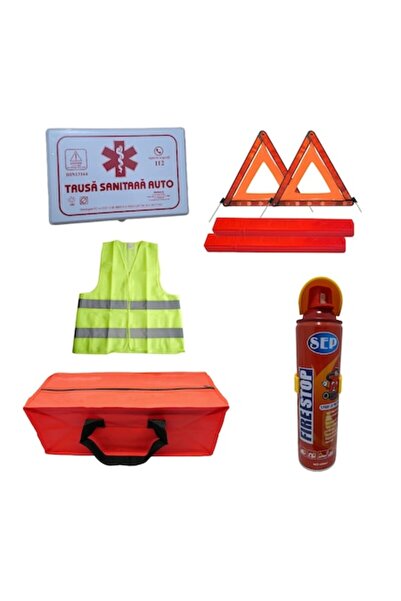 Extra Complete car safety kit: Extinguisher Spray, Sanitary Kit, Reflective V...