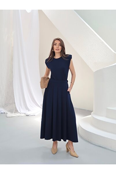 Paw Garage Women's Sovia Modal Fabric Padded T-Shirt and Skirt Set with Pockets