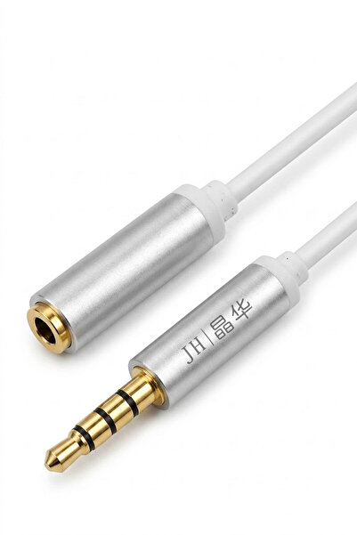 JINGHUA 3.5mm TRRS AUX Ses Uzatma Kablosu 1.2 Metre, 4 Kutuplu Erkek Dişi Ste...