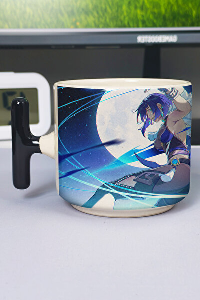 ZipZap Yelan Genshin Impact Printed Ceramic Luxury Mug (1 Piece) T-Shaped Spe...