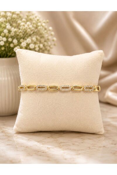 aurajewelery OVAL TAŞ DETAY CM GOLD BİLEKLİK