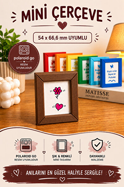 Tovo Craft Polaroid Go Uyumlu Mini Fotoğraf Çerçevesi 54x66,6 mm | Magnetli, ...