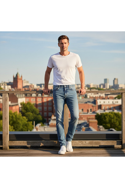 LIVERGY Men's Slim Fit Blue Denim Jeans