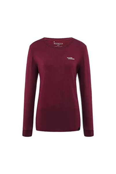 BLACK DİAMOND WOMEN'S LS FOREST DIAMOND T-SHIRT - M - عنابي