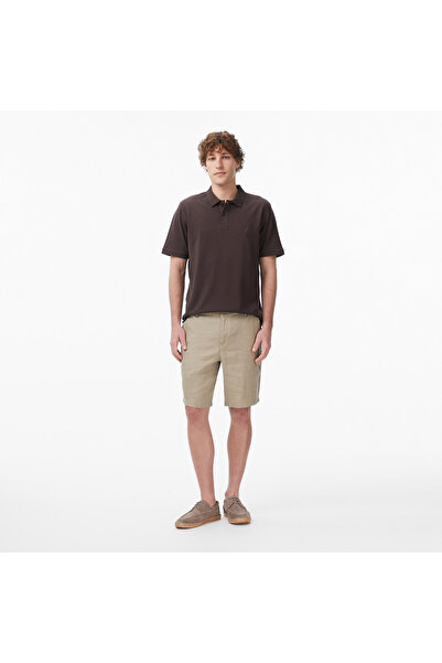 Nautica Erkek Kahverengi Regular Fit Keten Şort