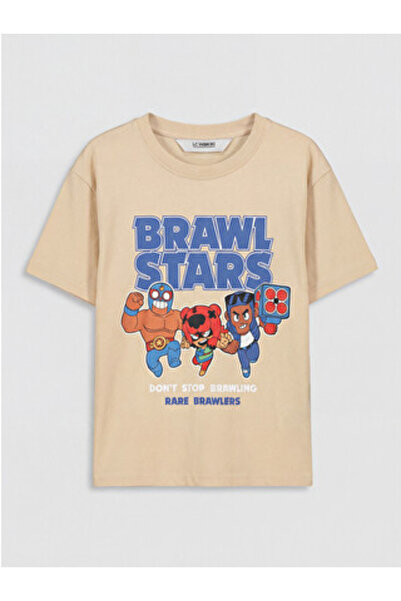 LC Waikiki νέα σεζόν Μπλουζάκι για αγόρια με στάμπα Brawl Stars σε μπεζ χρώμα...