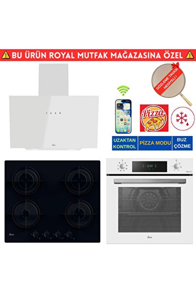 Hoover Genova Telefon Bağlantılı Beyaz Ankastre Set (HO3158W+ HVW6MBB Siyah +...