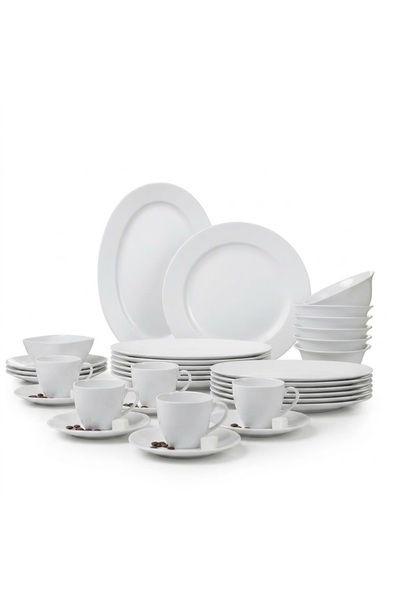 Zinora 38 Pcs Opal ware Dinner set 6 Dinner plate 6 Dessert plate 6 Soup plat...
