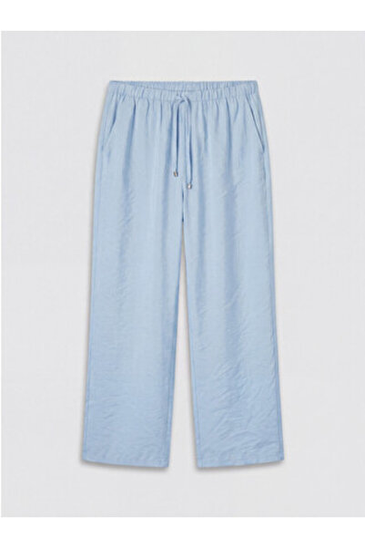 LC Waikiki New Season Blue Elastic Waist Modal Blend Women's Trousers