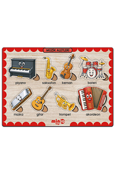 minİQ toys Ahşap Türkçe Müzik Aletleri Eğitici-Öğretici Yapboz