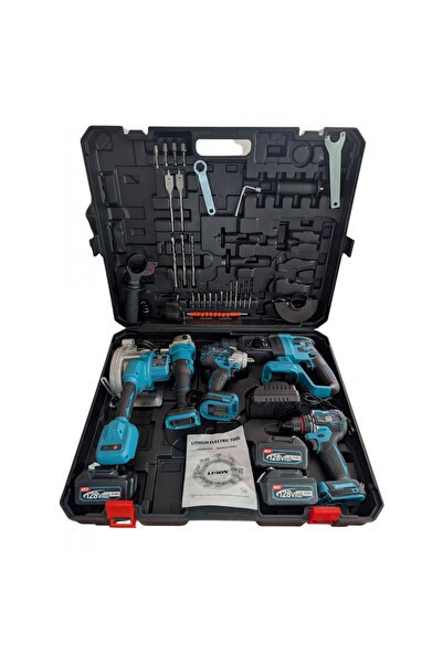 German Meister Set 5 scule 128V 8Ah, Mașină de găurit fără perii, Flex 100MM,...